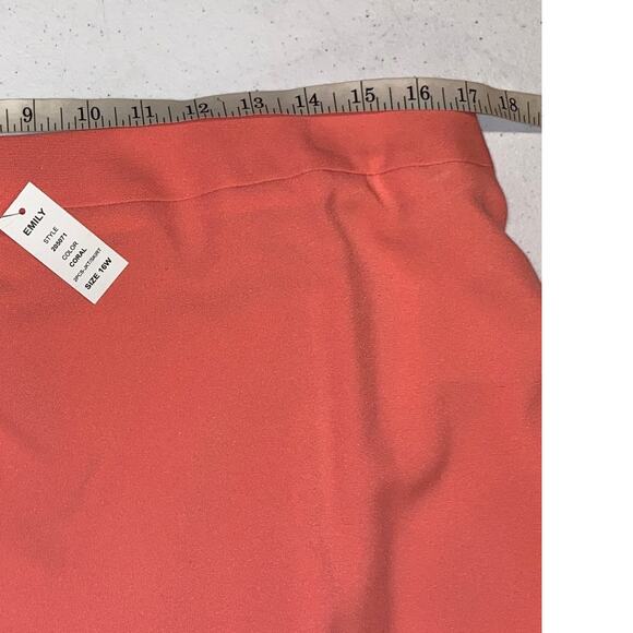 Emily 2PC Coral Polyester Skirt Suit Ruffles 16W - Picture 11 of 12